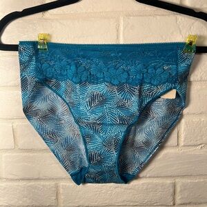 NWT Soma Vanishing Edge Microfiber Panty High Leg L Bali Palm Peacock #0681